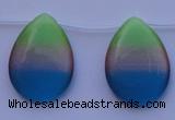CCT44 14.5 inches 22*30mm flat teardrop mix color cats eye beads