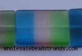 CCT45 15 inches 25*35mm flat rectangle mix color cats eye beads