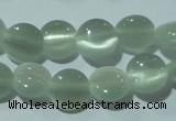 CCT451 15 inches 6mm flat round cats eye beads wholesale
