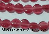 CCT453 15 inches 6mm flat round cats eye beads wholesale