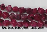 CCU102 15.5 inches 6*6mm cube dyed white jade beads wholesale