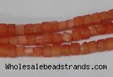 CCU15 15.5 inches 4*4mm cube dyed white jade beads wholesale