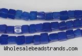 CCU18 15.5 inches 4*4mm cube dyed white jade beads wholesale