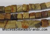CCU41 15.5 inches 6*6mm cube picasso jasper beads wholesale