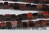 CCU49 15.5 inches 6*6mm cube red tiger eye beads wholesale