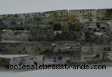 CCU514 15.5 inches 4*13mm cuboid moss quartz beads wholesale