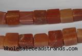 CCU68 15.5 inches 8*8mm cube red aventurine beads wholesale