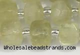 CCU756 15 inches 8*8mm faceted cube lemon quartz beads