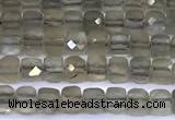 CCU891 15 inches 4mm faceted cube moonstone beads