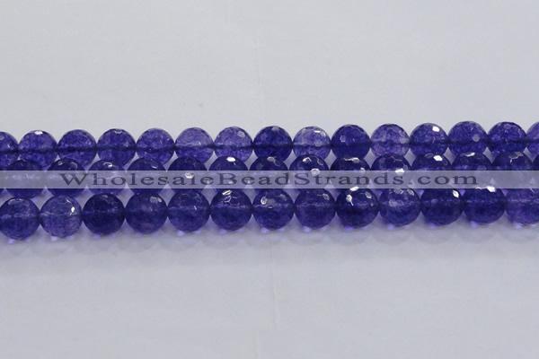 CCY607 15.5 inches 18mm faceted round blue cherry quartz beads