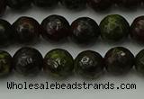 CDB311 15.5 inches 6mm faceted round dragon blood jasper beads
