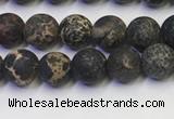 CDE1045 15.5 inches 4mm round matte sea sediment jasper beads