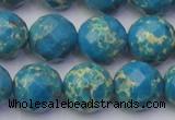 CDE2166 15.5 inches 18mm faceted round dyed sea sediment jasper beads