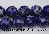 CDE2215 15.5 inches 16mm faceted round dyed sea sediment jasper beads