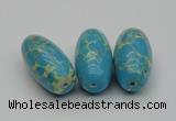 CDE2300 16*30mm rice sea sediment jasper beads wholesale