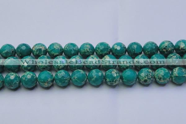 CDE2566 15.5 inches 18mm faceted round dyed sea sediment jasper beads