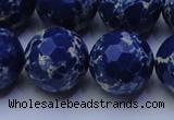 CDE2583 15.5 inches 22mm faceted round dyed sea sediment jasper beads