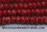 CDE2616 15.5 inches 5*8mm rondelle dyed sea sediment jasper beads