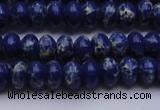 CDE2681 15.5 inches 7*10mm rondelle dyed sea sediment jasper beads