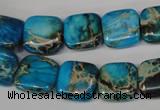 CDE300 15.5 inches 14*14mm square dyed sea sediment jasper beads