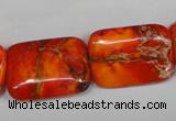 CDE556 15.5 inches 18*25mm rectangle dyed sea sediment jasper beads