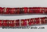 CDE601 15.5 inches 2*8mm heishi dyed sea sediment jasper beads