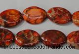 CDI751 15.5 inches 13*18mm oval dyed imperial jasper beads