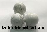 CDN1045 30mm round white howlite decorations wholesale
