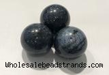 CDN1069 30mm round blue dumortierite decorations wholesale