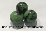 CDN1081 30mm round ruby zoisite decorations wholesale