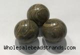 CDN1134 30mm round coffee wood jasper decorations wholesale