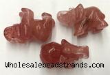 CDN415 25*50*35mm elephant cherry quartz decorations wholesale
