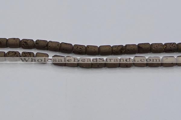 CDQ610 8 inches 6*8mm drum druzy quartz beads wholesale