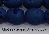CDQ642 8 inches 12*14mm rice druzy quartz beads wholesale