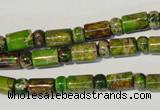 CDT142 15.5 inches 3*6mm rondelle & 6*9mm tube dyed aqua terra jasper beads