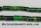 CDT166 15.5 inches 6*12mm tube dyed aqua terra jasper beads