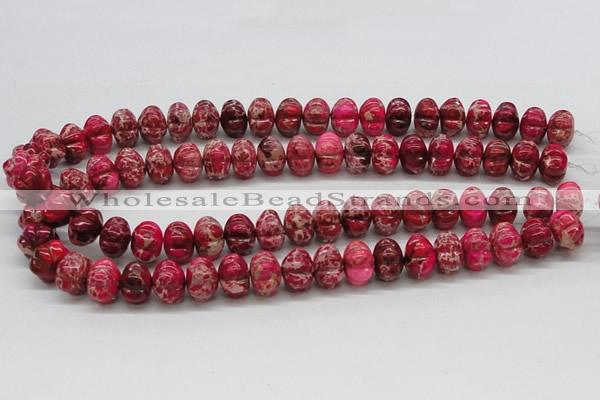 CDT24 15.5 inches 10*14mm pumpkin dyed aqua terra jasper beads