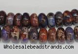 CDT371 15.5 inches 6*10mm rondelle dyed aqua terra jasper beads