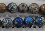 CDT815 15.5 inches 12mm round dyed aqua terra jasper beads wholesale
