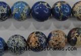 CDT816 15.5 inches 14mm round dyed aqua terra jasper beads wholesale