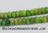 CDT87 15.5 inches 5*8mm rondelle dyed aqua terra jasper beads