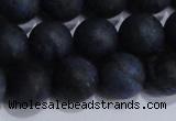 CDU205 15.5 inches 14mm round matte blue dumortierite beads