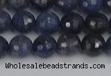 CDU317 15.5 inches 8mm faceted round blue dumortierite beads