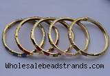 CEB01 5pcs 5.5mm width gold plated alloy with enamel bangles wholesale