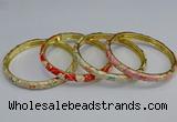 CEB103 6mm width gold plated alloy with enamel bangles wholesale