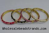 CEB107 7mm width gold plated alloy with enamel bangles wholesale