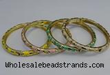 CEB108 7mm width gold plated alloy with enamel bangles wholesale