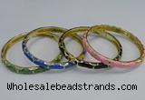 CEB111 6mm width gold plated alloy with enamel bangles wholesale
