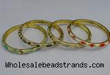 CEB117 6mm width gold plated alloy with enamel bangles wholesale