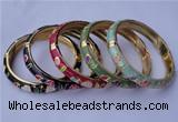 CEB12 5pcs 10mm width gold plated alloy with enamel bangles wholesale